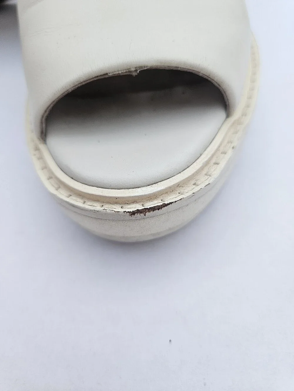Cecelia New York White Leather Platform Wedge Sandals - Size 6.5